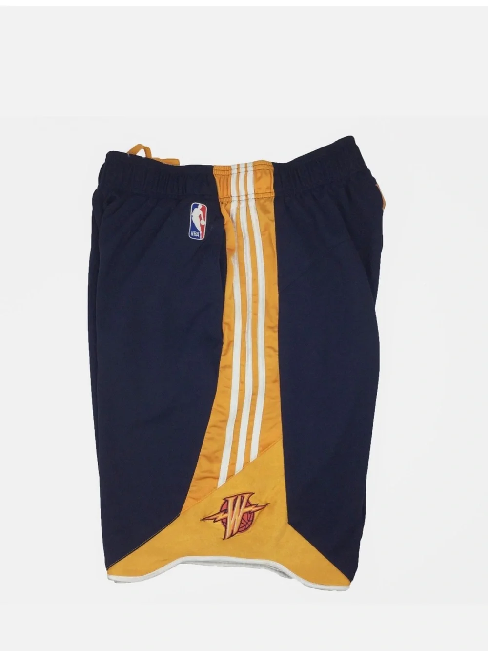 adidas Golden State Warriors Basketball Shorts SZ Large Y2K Lightning Bol